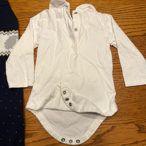 Like New Janie and Jack Navy and White Collared Top Hedgehog print 6-12M - Picture 9 of 10